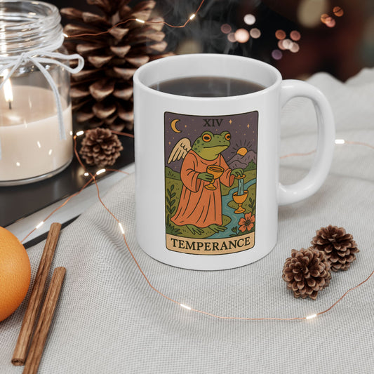 Ceramic Tarotoads! "Temperance" Mug - Embrace Your Journey, Unique Gift for Spiritualists, Mystical Tea and Coffee Lover, Astrology Decor, 11oz and 15oz