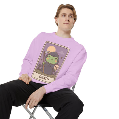 Cozy Tarotoads "Death" Unisex Sweatshirt | Astrology Apparel, Perfect for Halloween, Gift for Friends Family, Great For Frog and Tarot Lovers, Great For Cold Weather