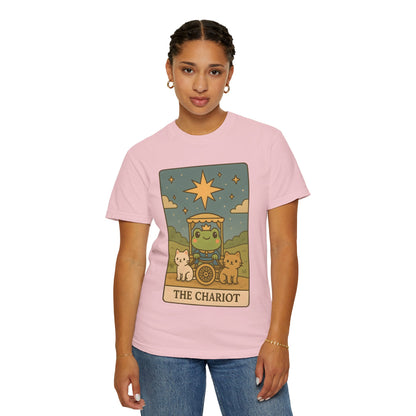 Cute Tarotoads "The Chariot" Unisex T-Shirt | Great for Halloween, Warm And Cozy, Great Gift Idea, Astrology Apparel, Unique Tarot Graphic T-Shirt, Good For Cold Weather