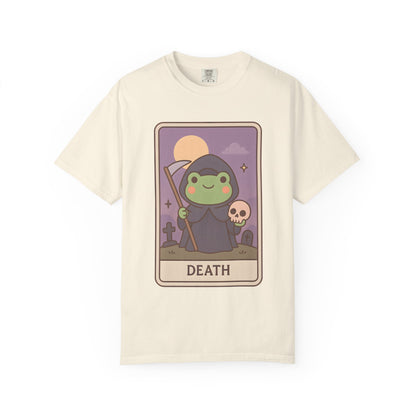 Cute Tarotoads "Death" Unisex T-Shirt | Great for Halloween, Warm And Cozy, Great Gift Idea, Astrology Apparel, Unique Tarot Graphic T-Shirt, Good For Cold Weather