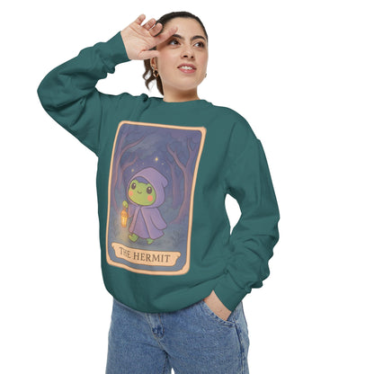 Cozy Tarotoads "The Hermit" Unisex Sweatshirt | Gift for Tarot Lovers, Astrology Apparel, Casual Everyday Wear