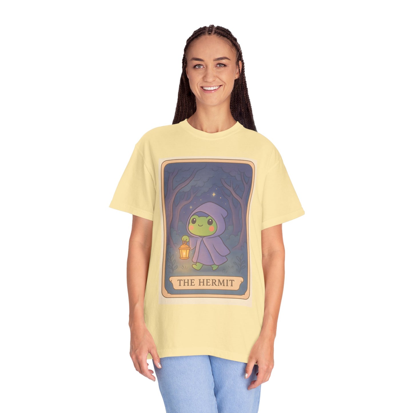 Unisex Garment-Dyed T-Shirt | Adorable Graphic T-shirt | Tarotoads! - “The Hermit"