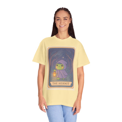 Unisex Garment-Dyed T-Shirt | Adorable Graphic T-shirt | Tarotoads! - “The Hermit"