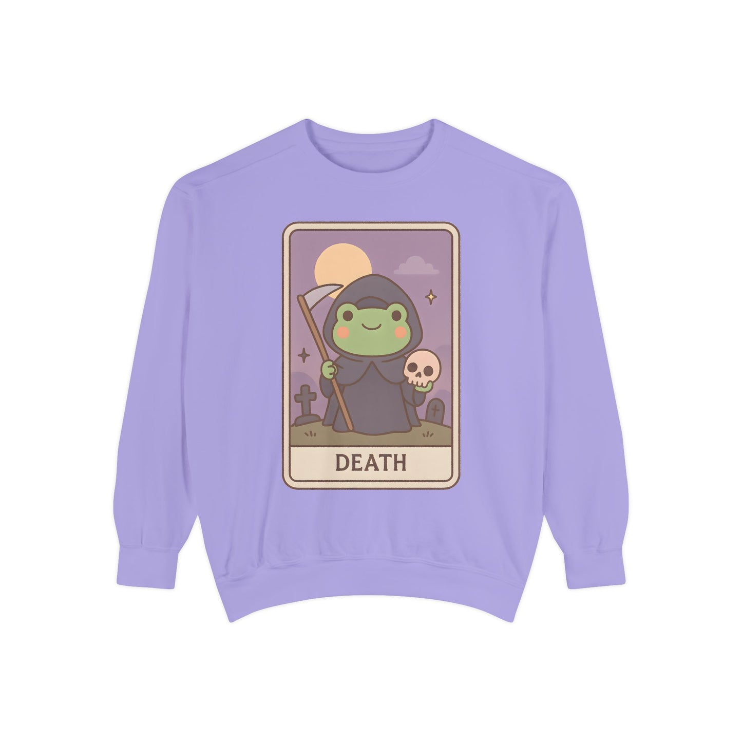 Cozy Tarotoads "Death" Unisex Sweatshirt | Astrology Apparel, Perfect for Halloween, Gift for Friends Family, Great For Frog and Tarot Lovers, Great For Cold Weather