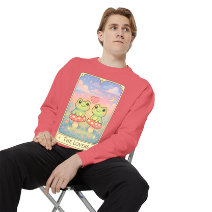 Cozy Tarotoads "The Lovers" Unisex Sweatshirt | Astrology Apparel, Perfect for Halloween, Gift for Friends Family, Great For Frog and Tarot Lovers, Great For Cold Weather