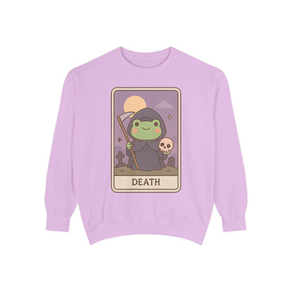 Cozy Tarotoads "Death" Unisex Sweatshirt | Astrology Apparel, Perfect for Halloween, Gift for Friends Family, Great For Frog and Tarot Lovers, Great For Cold Weather