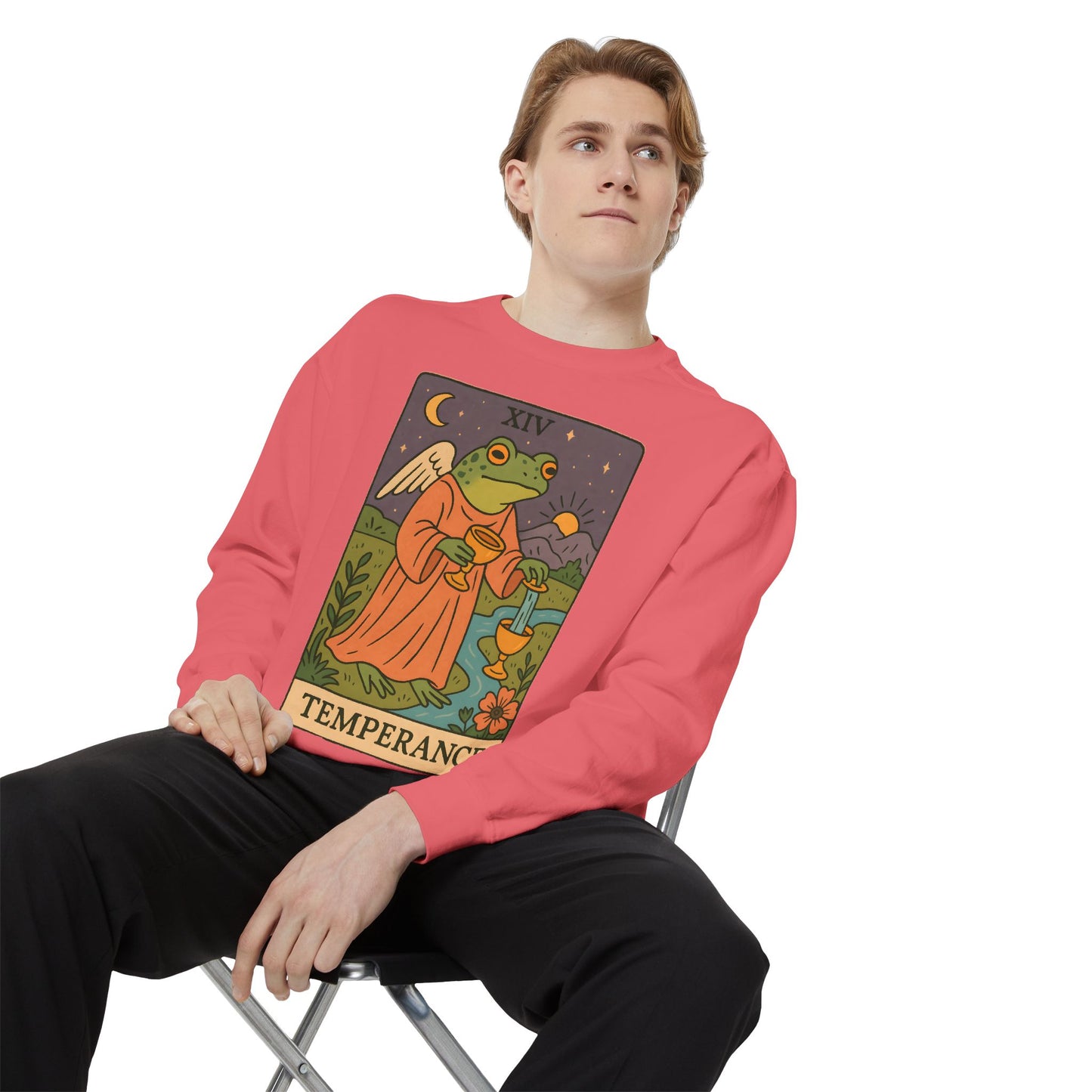 Cozy Tarotoads "Temperance" Unisex Sweatshirt | Adorable Casual Wear, Astrology Apparel, Unique Gift for Tarot Lovers