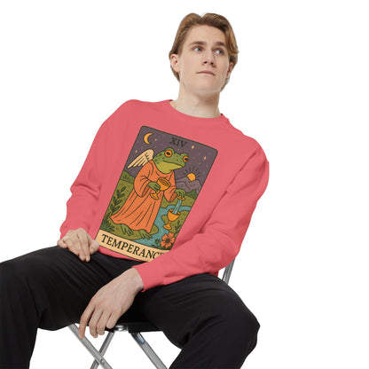 Cozy Tarotoads "Temperance" Unisex Sweatshirt | Adorable Casual Wear, Astrology Apparel, Unique Gift for Tarot Lovers