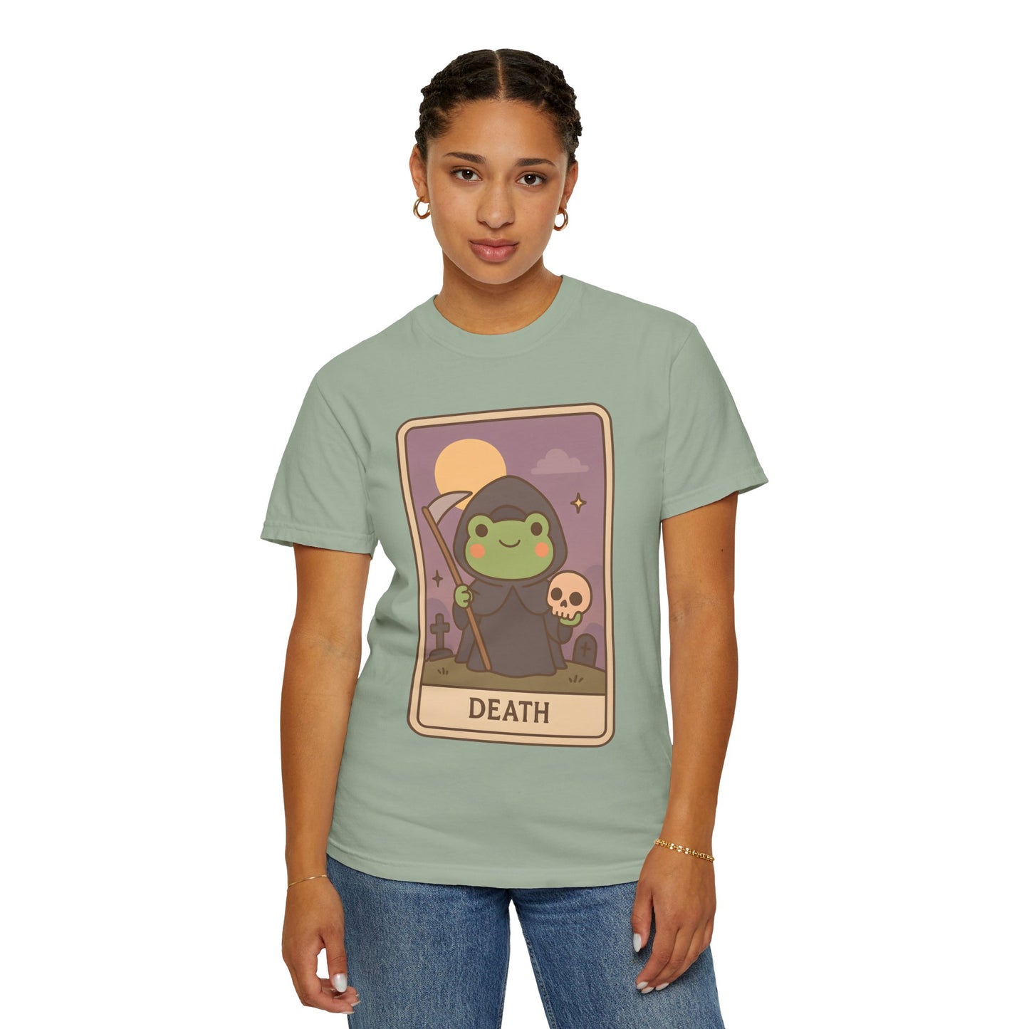 Unisex Garment-Dyed T-Shirt | Adorable Graphic T-shirt | Tarotoads! - “Death"