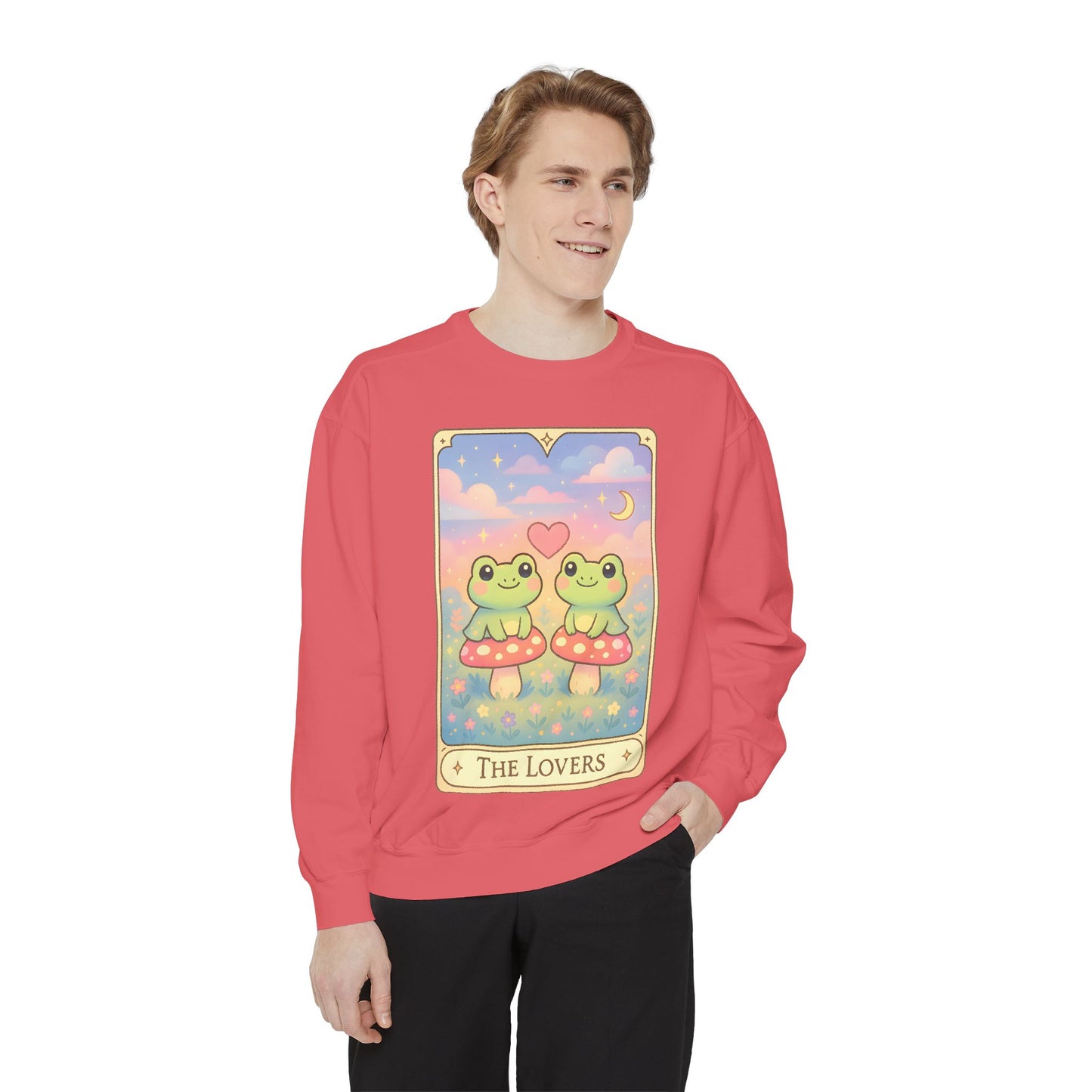 Cozy Tarotoads "The Lovers" Unisex Sweatshirt | Astrology Apparel, Perfect for Halloween, Gift for Friends Family, Great For Frog and Tarot Lovers, Great For Cold Weather