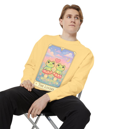 Cozy Tarotoads "The Lovers" Unisex Sweatshirt | Astrology Apparel, Perfect for Halloween, Gift for Friends Family, Great For Frog and Tarot Lovers, Great For Cold Weather