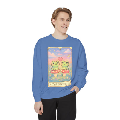 Cozy Tarotoads "The Lovers" Unisex Sweatshirt | Astrology Apparel, Perfect for Halloween, Gift for Friends Family, Great For Frog and Tarot Lovers, Great For Cold Weather