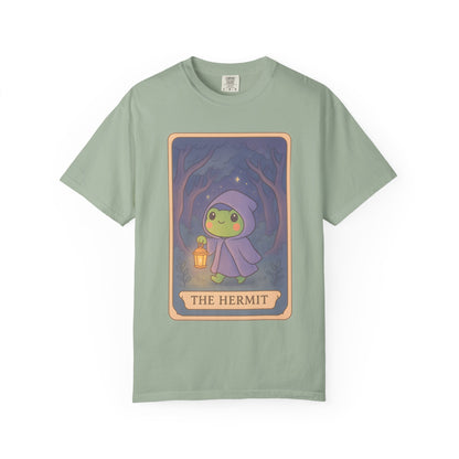 Cute Tarotoads "The Hermit" Unisex T-Shirt | Great for Halloween, Warm And Cozy, Great Gift Idea, Astrology Apparel, Unique Tarot Graphic T-Shirt, Good For Cold Weather