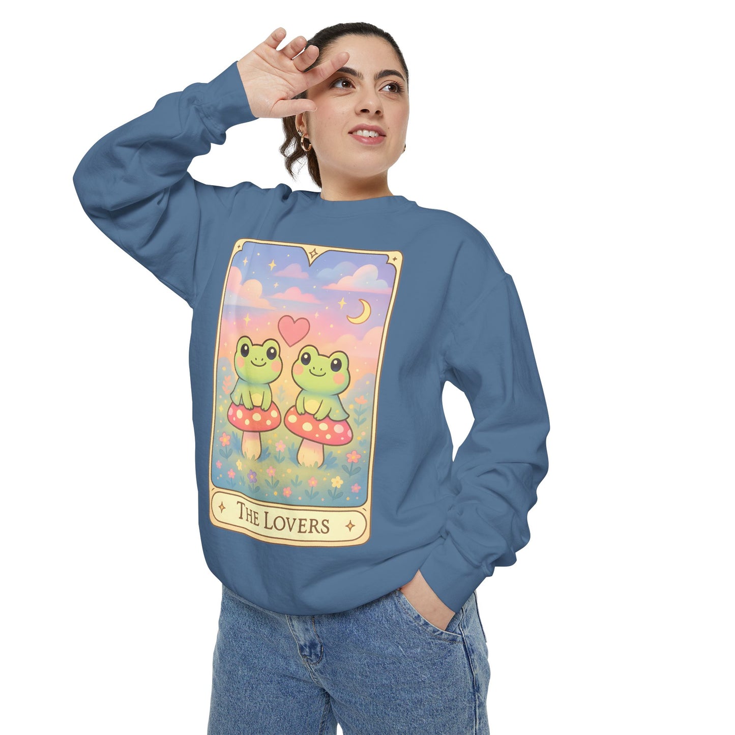 Cozy Tarotoads "The Lovers" Unisex Sweatshirt | Astrology Apparel, Perfect for Halloween, Gift for Friends Family, Great For Frog and Tarot Lovers, Great For Cold Weather