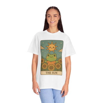 Cute Tarotoads "The Sun" Unisex T-Shirt | Great for Halloween, Warm And Cozy, Great Gift Idea, Astrology Apparel, Unique Tarot Graphic T-Shirt, Good For Cold Weather