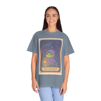 Unisex Garment-Dyed T-Shirt | Adorable Graphic T-shirt | Tarotoads! - “The Hermit"
