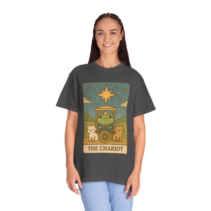 Cute Tarotoads "The Chariot" Unisex T-Shirt | Great for Halloween, Warm And Cozy, Great Gift Idea, Astrology Apparel, Unique Tarot Graphic T-Shirt, Good For Cold Weather