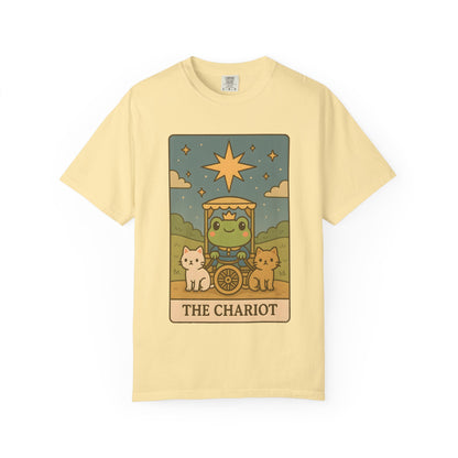 Cute Tarotoads "The Chariot" Unisex T-Shirt | Great for Halloween, Warm And Cozy, Great Gift Idea, Astrology Apparel, Unique Tarot Graphic T-Shirt, Good For Cold Weather