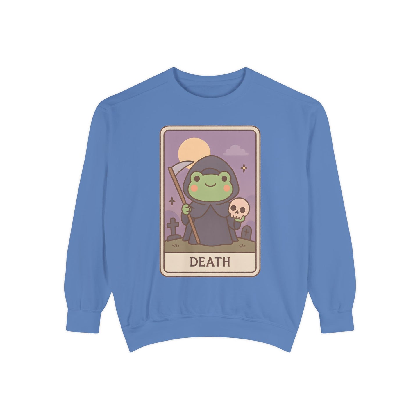 Cozy Tarotoads "Death" Unisex Sweatshirt | Astrology Apparel, Perfect for Halloween, Gift for Friends Family, Great For Frog and Tarot Lovers, Great For Cold Weather
