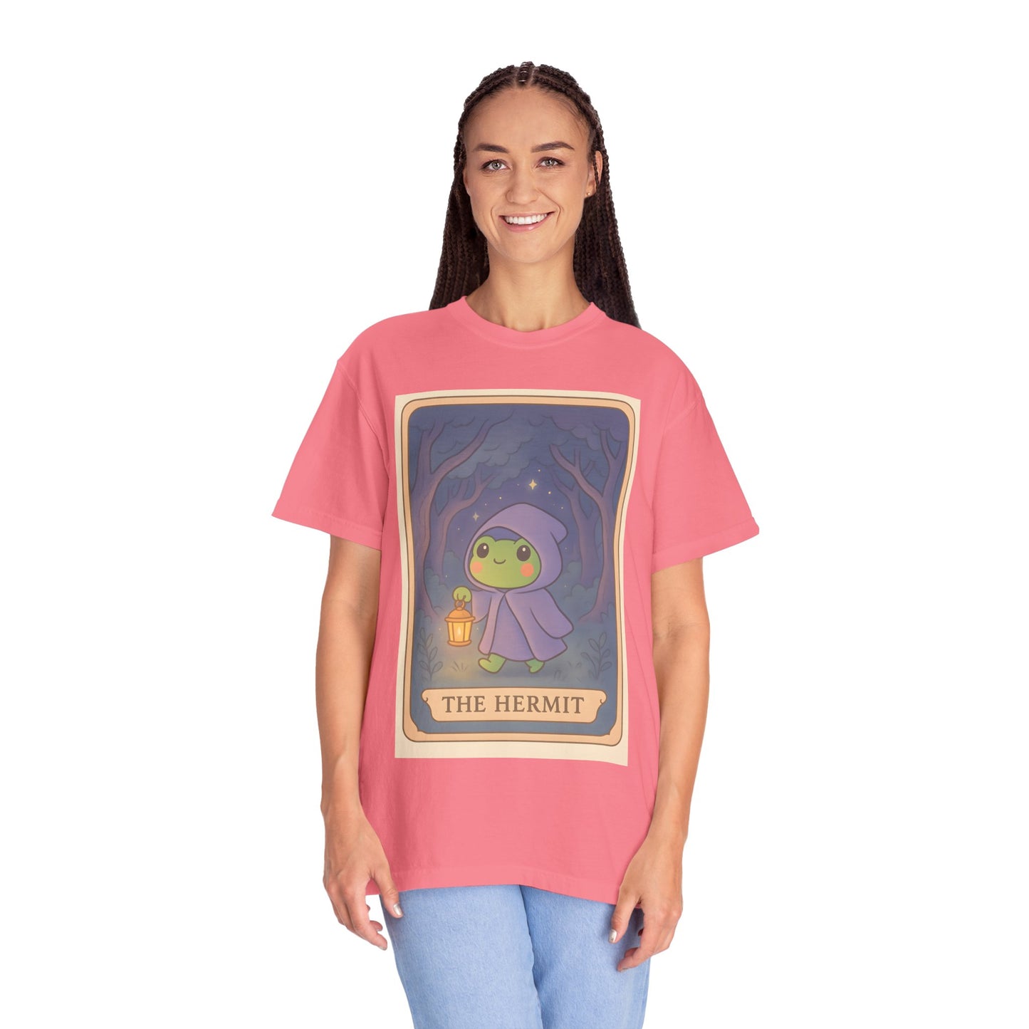 Unisex Garment-Dyed T-Shirt | Adorable Graphic T-shirt | Tarotoads! - “The Hermit"